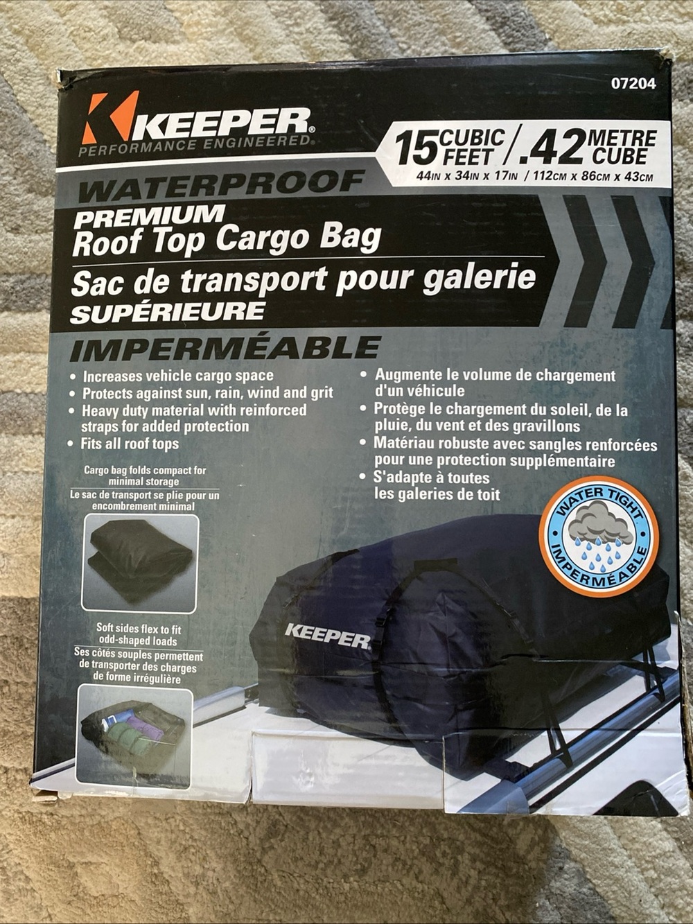 Waterproof Premium Roof Top Cargo Bag — Black